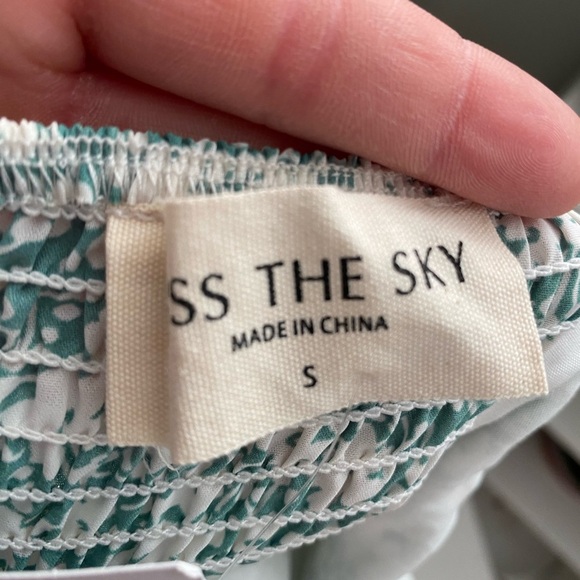 NEW Women‎ Kiss The Sky Lace-Up Mini Dress Green Floral Mini Dress size SMALL - Picture 10 of 13